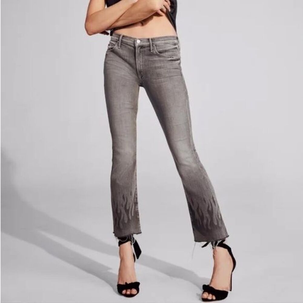 Mother Women's Gray Fan The Flames The Insider Ankle Fray Jeans Size 31